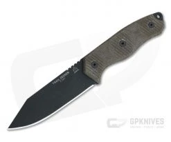 TOPS Trail Seeker Black 1095 Green Canvas Micarta Fixed Blade