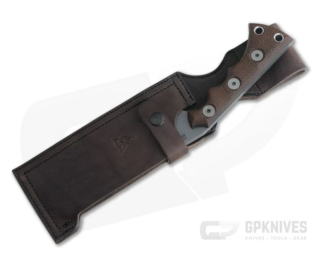 TOPS Nata Brown Burlap Micarta Acid Rain 1095 Japanese Chopper Fixed Blade TNAT-01 2 TOPS Nata Brown Burlap Micarta Acid Rain 1095 Japanese Chopper Fixed Blade TNAT-01 - Image 2