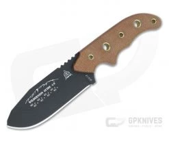 TOPS Wilderness Guide 4.0 Black 1095 Tan Canvas Micarta Fixed Blade WSG-4